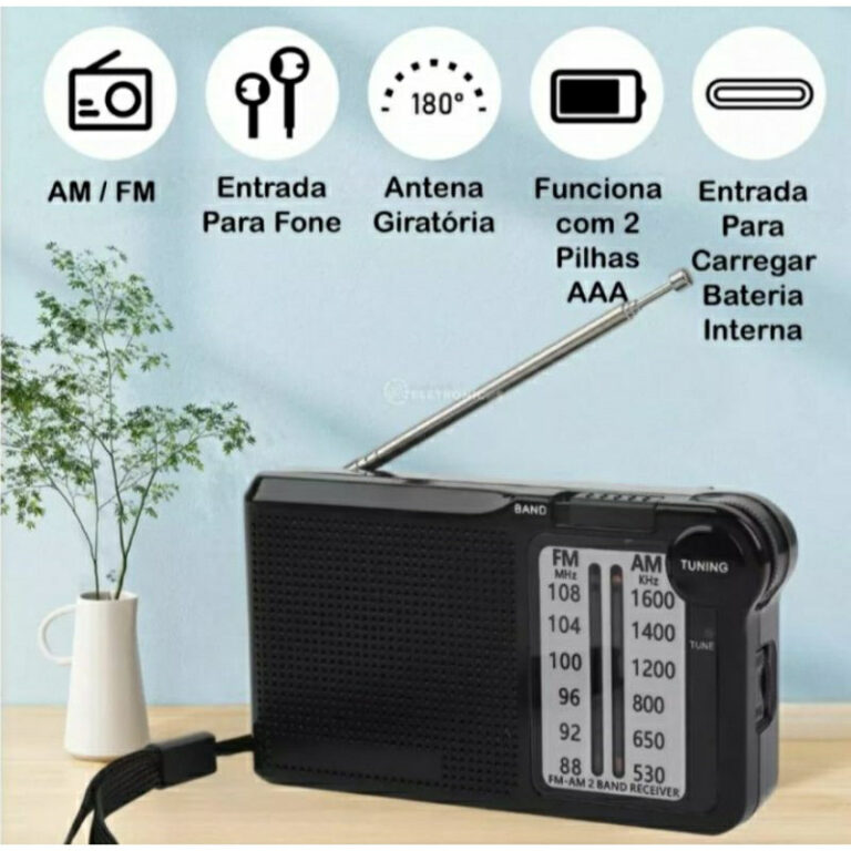 Rádio De Bolso Mini Portátil FM/AM 2 Bandas Retr