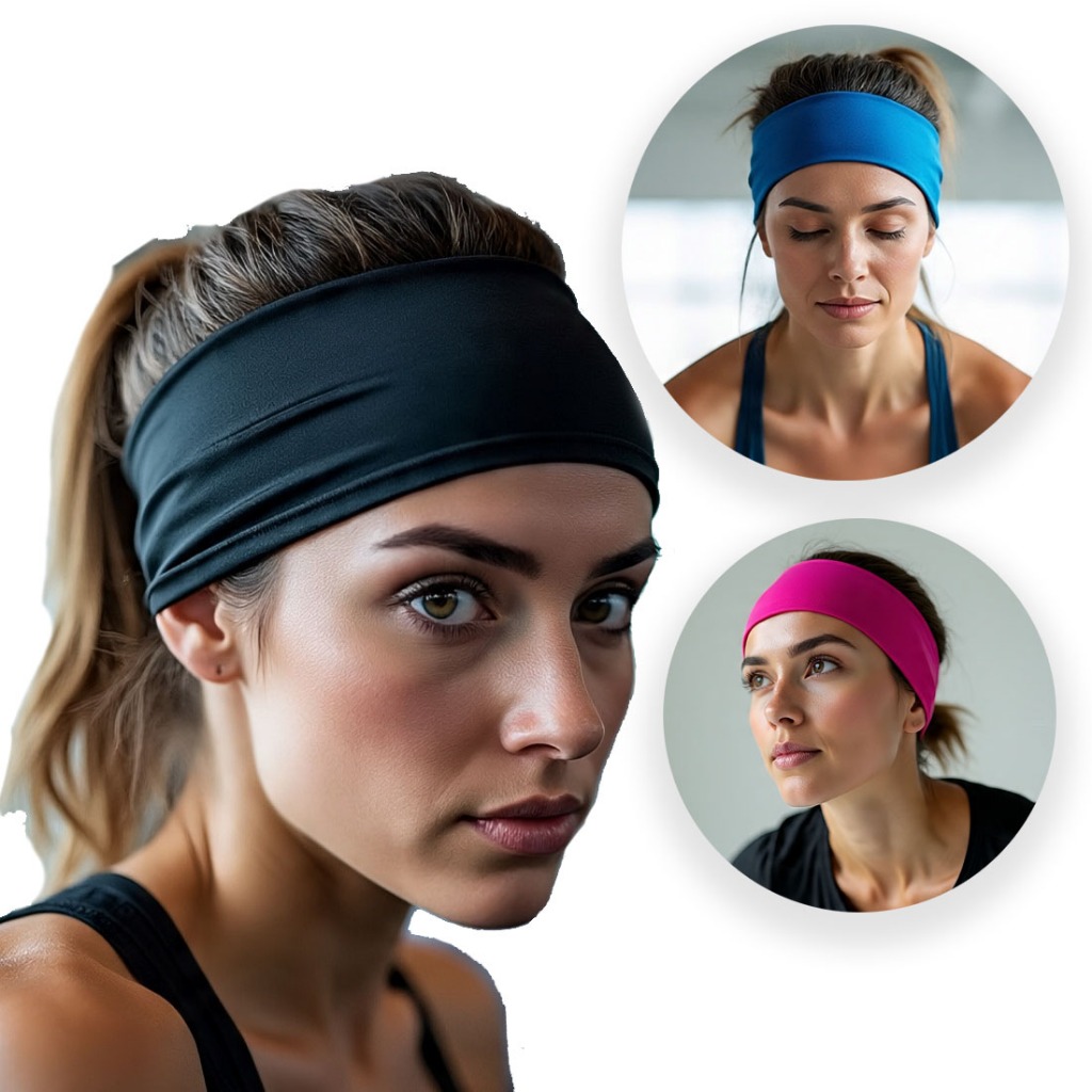 Faixa de Cabelo Headband Tiara Elástica Esportiva Proteção Solar UV50 Dry-fit