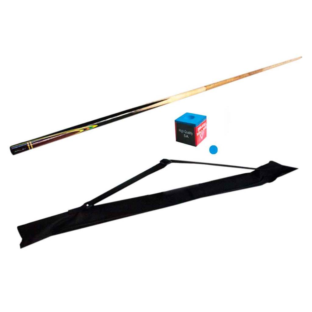 Taco Para Sinuca Snooker Bilhar Rosca 145 cm + Bolsa + Giz + Ponta