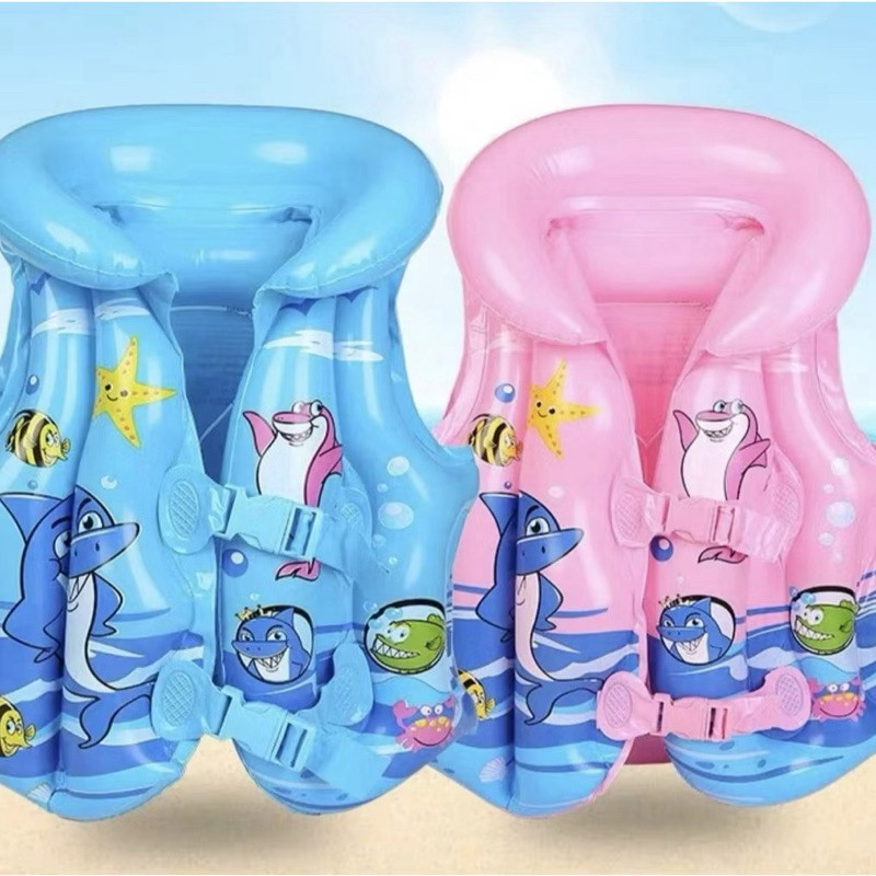 Colete De Natação Liso e Com Estampa Infantil Float, Terno Inflável Praia/Piscina tem Diversão