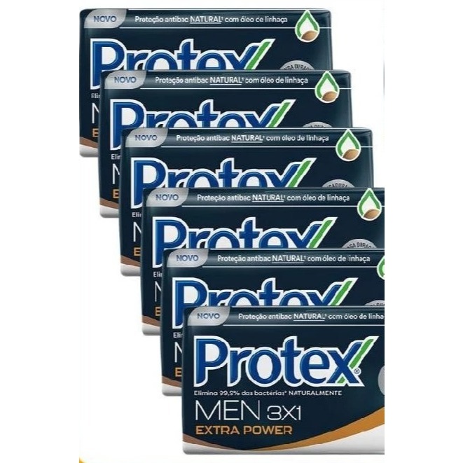 Kit 6 Unidades Sabonete em Barra Protex Men Extra 