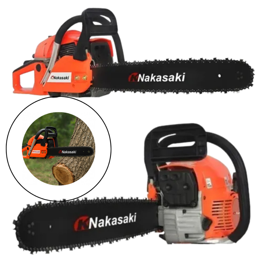 MOTOSSERRA NAKASAKI 83CC NK83CC 55CM 3.5HP GASOLINA POTÊNCIA E EFICIÊNCIA.