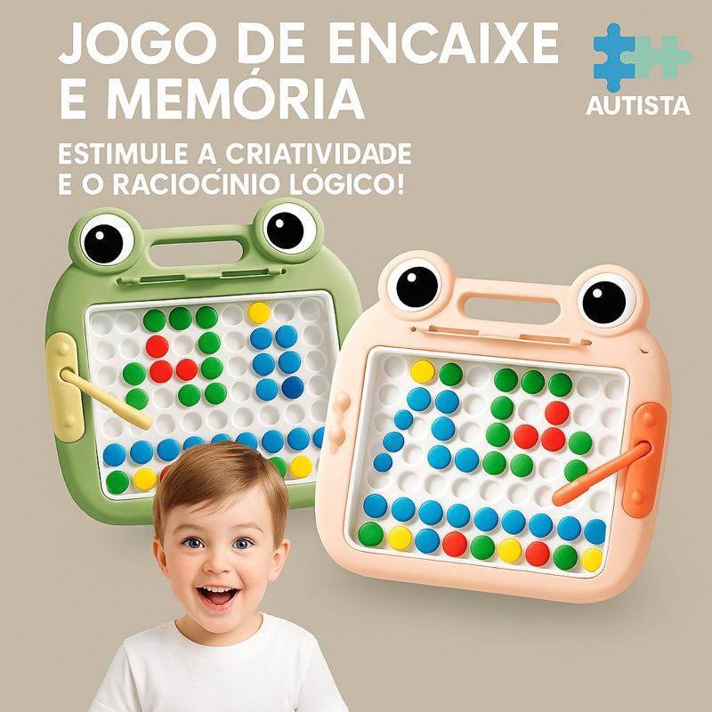 Lousa Mágica Caneta Magnética prancheta Infantil Educativo Autismo Cartelas Desenho Brinquedo