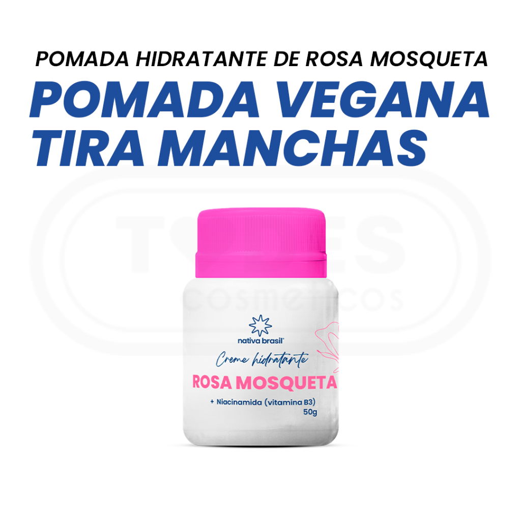 Pomada Clareadora Rosa mosqueta Tira Manchas 50g trata Espinhas, Melasma e Manchas