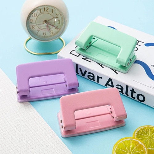 Perfurador Manual De Papel Furo Duplo Tons Pastéi