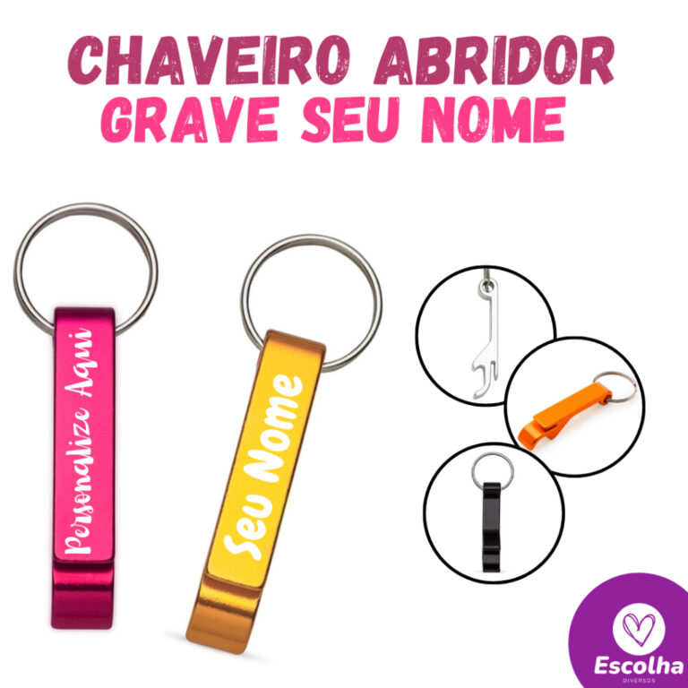 Chaveiro Abridor De Garrafa com seu nome ou logoti