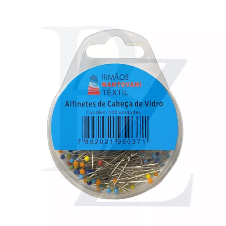 Alfinete Cabeça de Vidro Com 100 Unidades