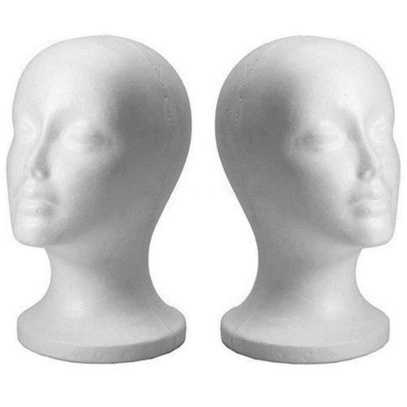 Cabeça de Manequim Isopor Feminina para suporte de Perucas Protéses Capilar Lace Front