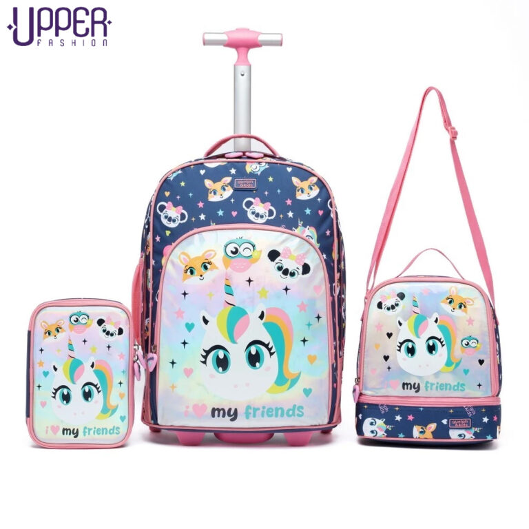 Kit Mochila Infantil Menina Rodinha Reforçada Lan