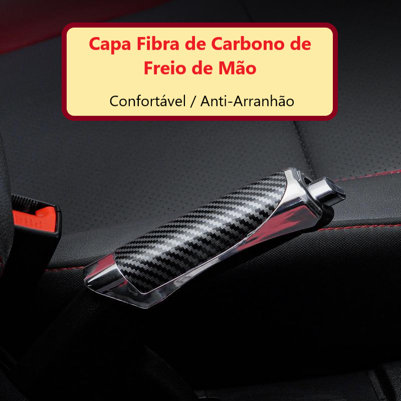 Capa Proteção Do Freio De Mão Carro E Manga De Decoração Cabo Antiderrapante Com Padrão De FibraDeCa
