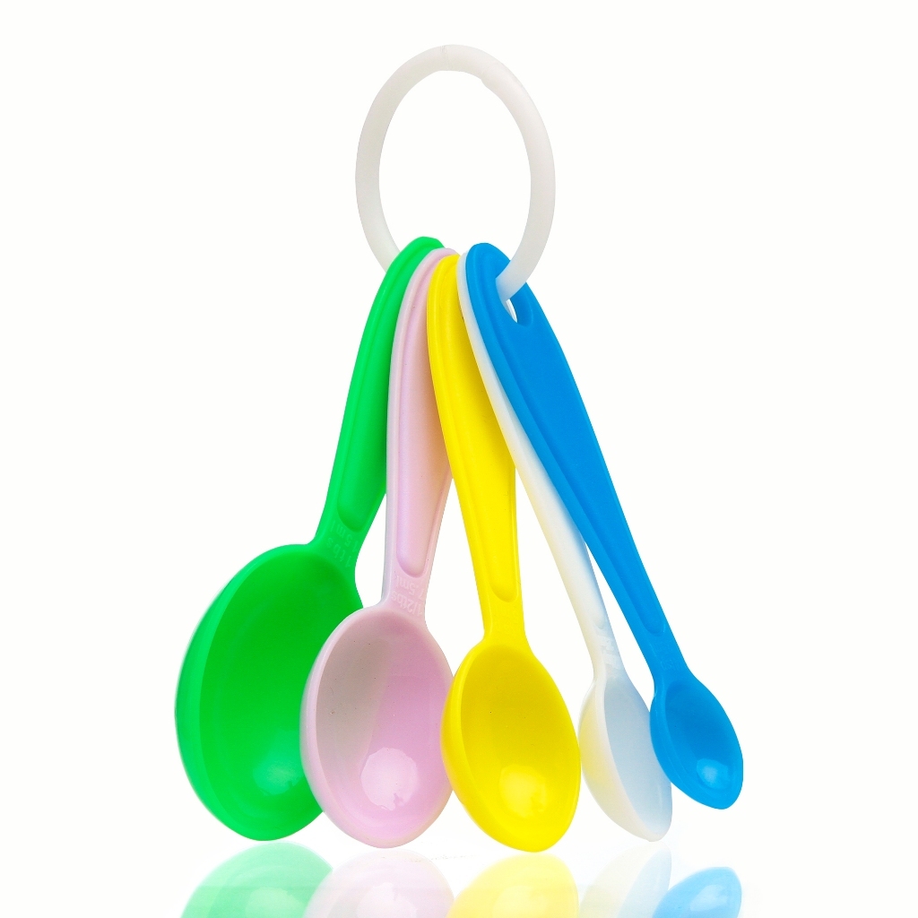 Jogo de 5 Colheres Medidoras de Receitas P/ Bolo Cozinha Confeitaria Multicolorida Diversos Tamanho