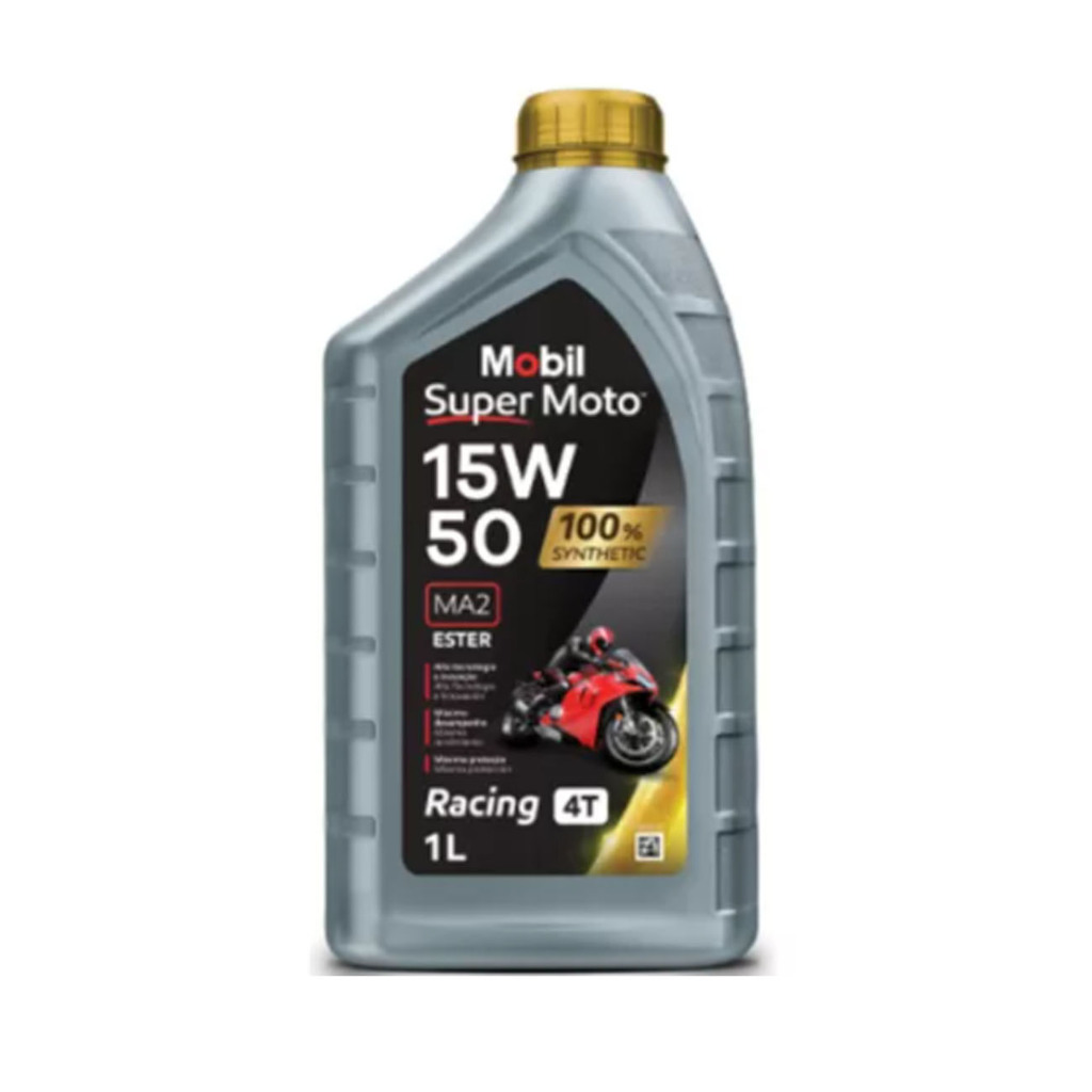 Óleo Mobil 100% Synthetic Super Moto 15W50 Racing 4T