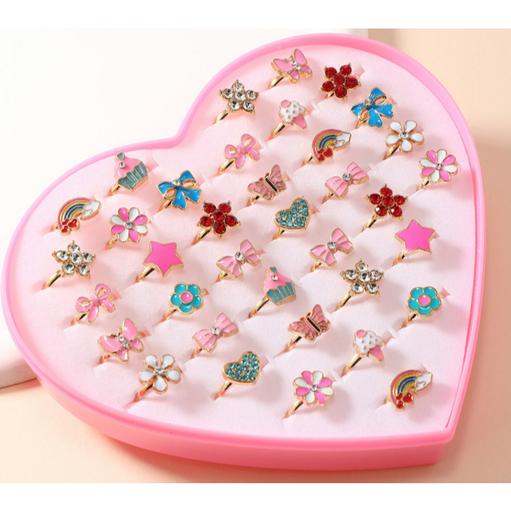 Kit 6-36 Unidades Anéis Sortidos Ajustáveis Meni