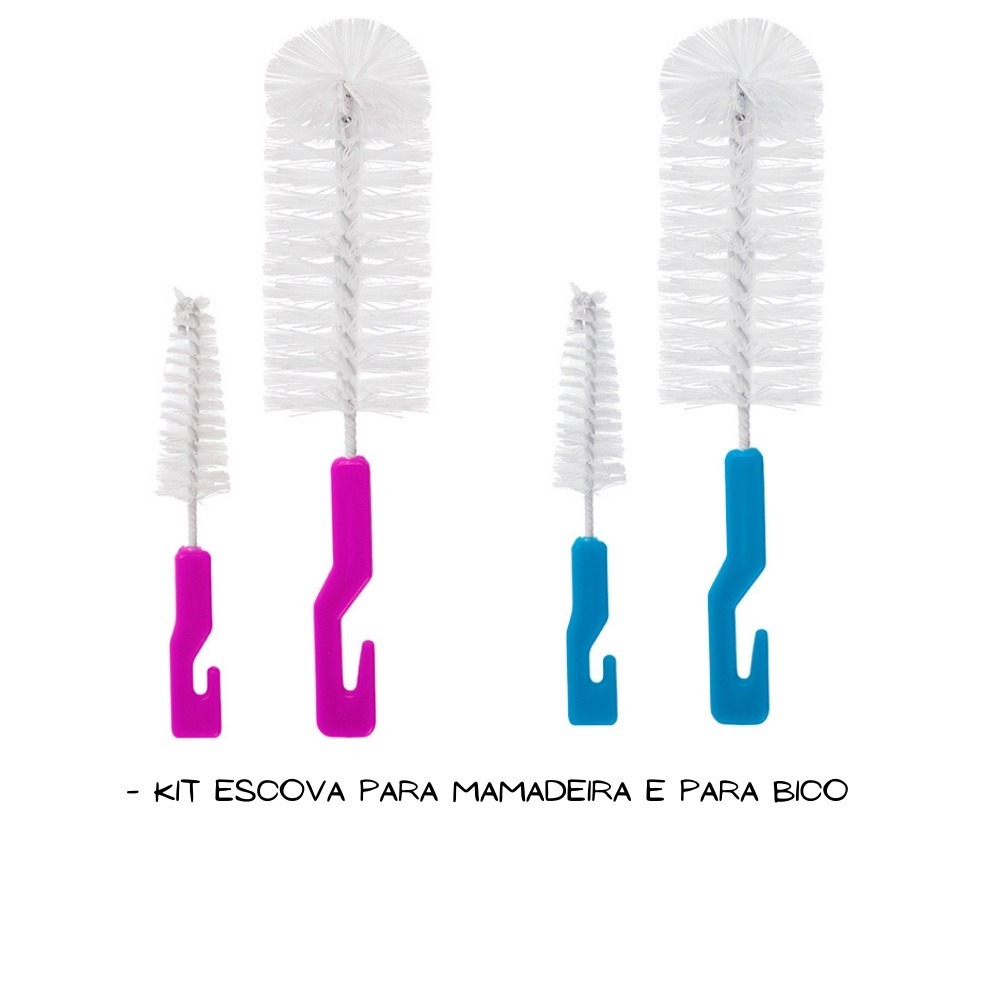 Kit Escova para Lavar Mamadeira – Lava Mamadeira e Bico Para Bebes Limpeza