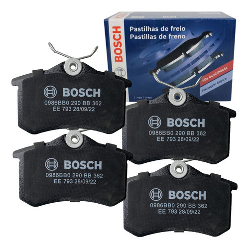 Kit 4 Pastilha Freio Traseira Original Bosch Polo 