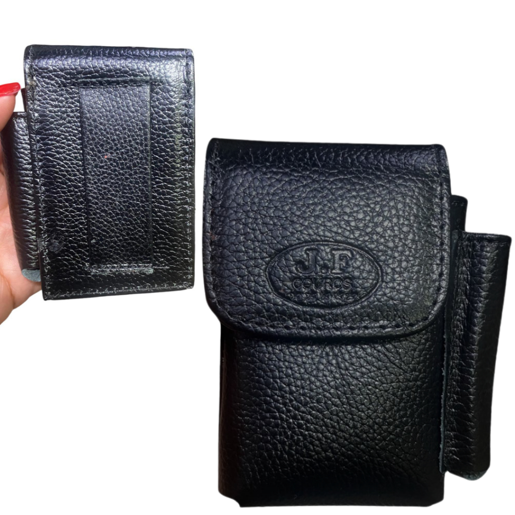 Porta Acessórios Feminino Super Luxo Couro Legítimo Preto