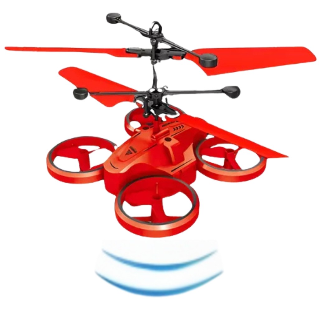 Mini Drone Voador Vermelho Recarregável Com Sensor de Movimento   CBS0042A – Castela Brasil