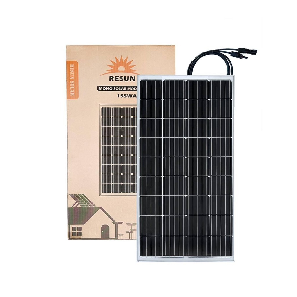 Painel Solar Módulo 155W 150W 36 Células Monocristalino 24V Resun RS6E-155M