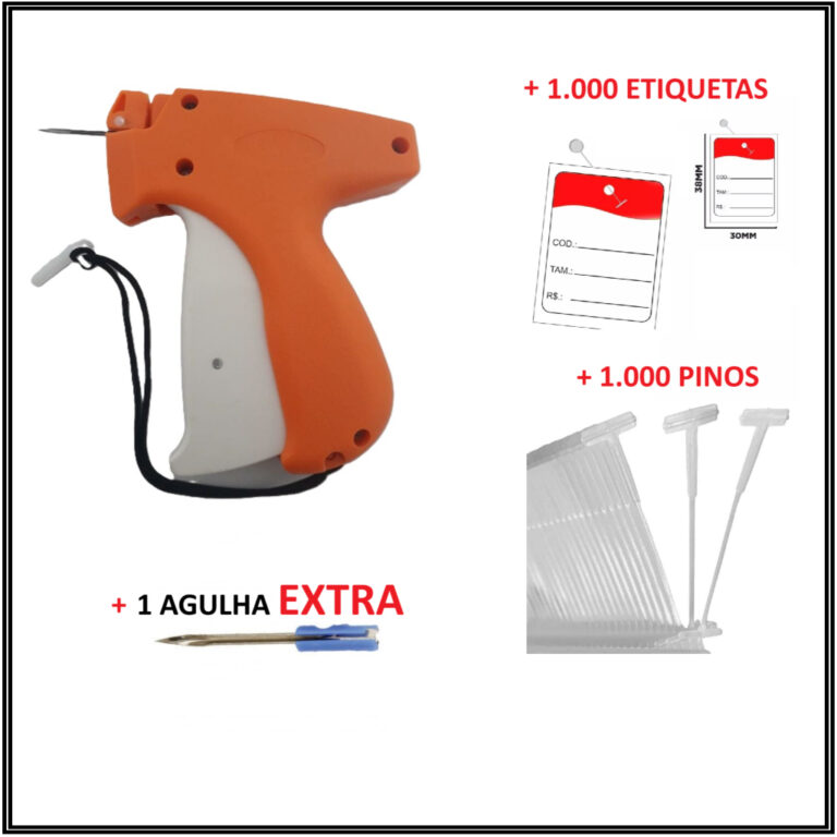 Kit Aplicador de Tag + Agulha Extra + 1.000 Pinos 