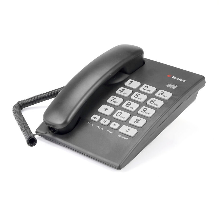 Telefone De Mesa Fixo Preto Para Escritório Ibrat