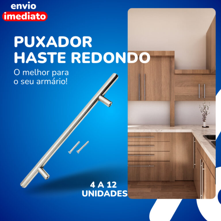 Puxador de gaveta Inox,Kit 4/5/6/7/8/9/10/11/12 pe