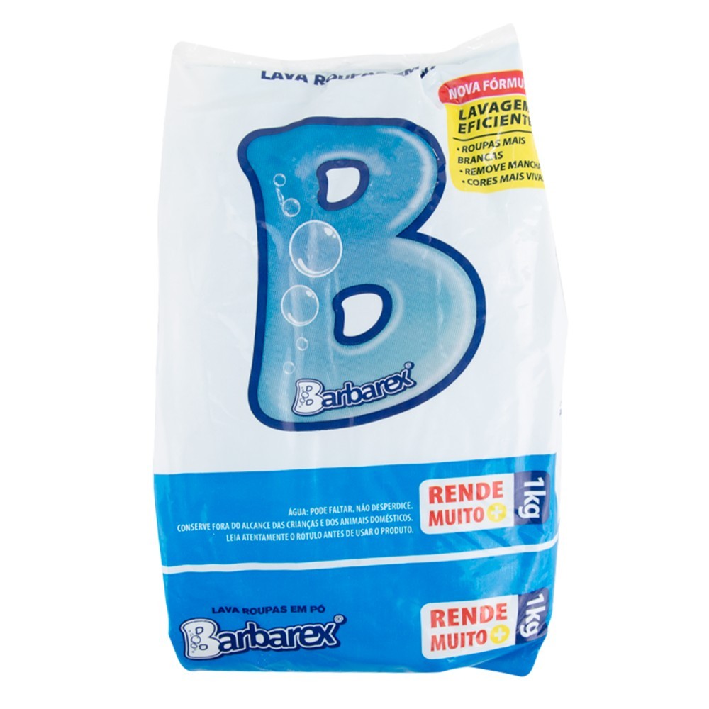 Lava Roupas Sabão Em Pó Tira Manchas Cores Viva Barbarex 1kg