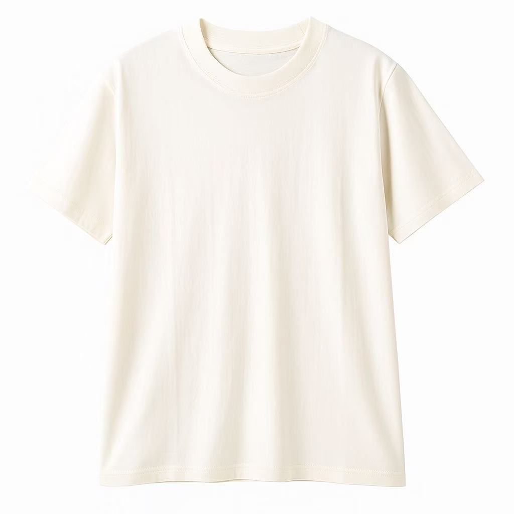 Camiseta Masculina Lisa em Algodão Fio 30.1 Penteado Off White para Estampagem DTF, Silk, Serigrafia