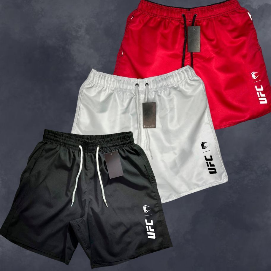 Kit 3 Bermudas Mauricinho Masculino UF.C.01, Ideal Para Treino, Academia, Corrida