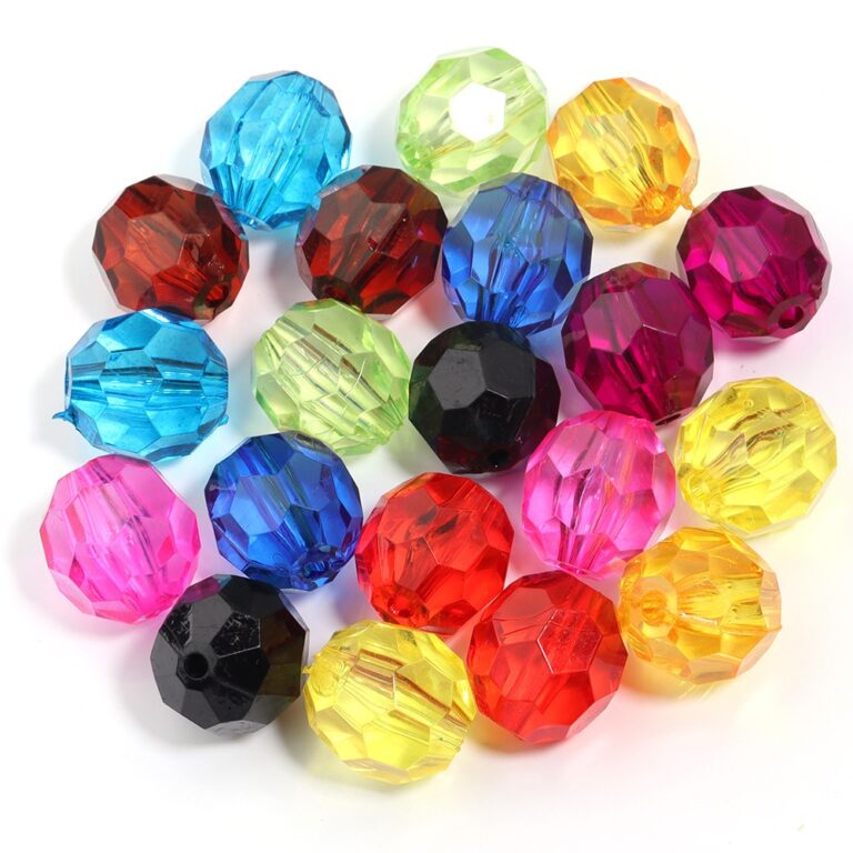 Conta acrílico sextavada 250 grama tamanho 4mm/6 