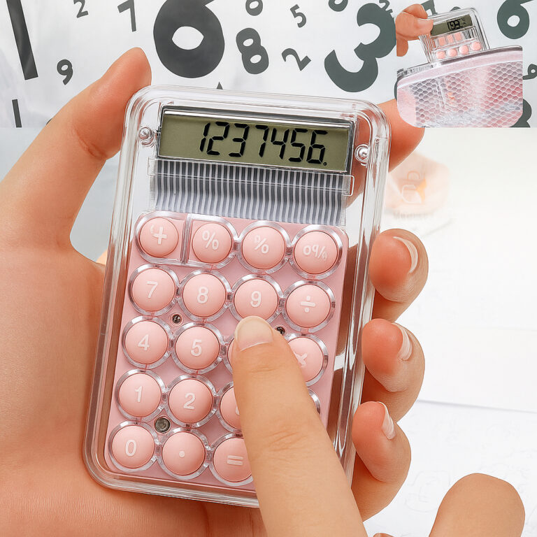Calculadora Pequena Mini de Bolso Transparente P/ 