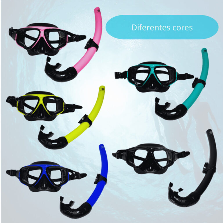 Kit Mergulho Máscara Respirador Snorkel Profissio