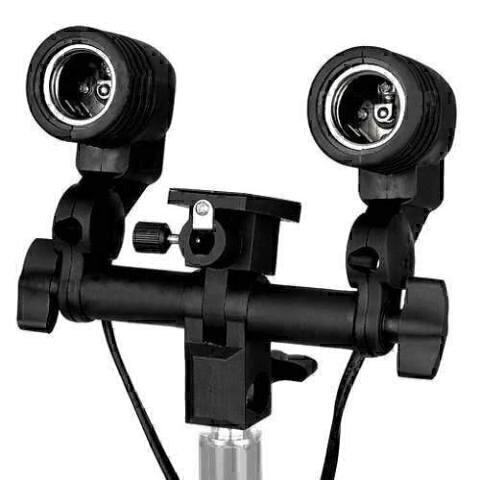 Suporte Duplo para Flash e Lâmpada Soquete E27 pa