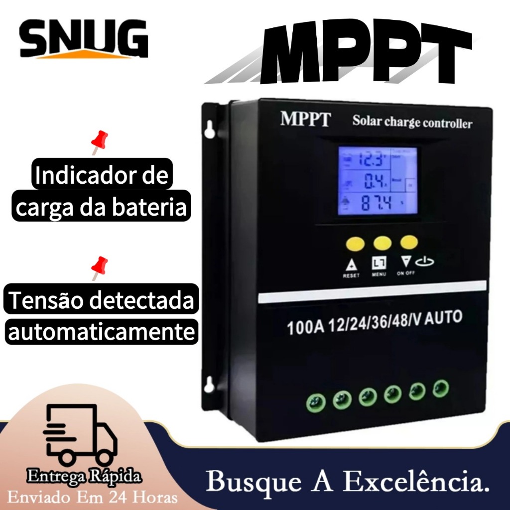 MPPT 100A Controlador De Carga Solar Regulador Mppt 12/24/36/48v controlador de Iluminação Pública