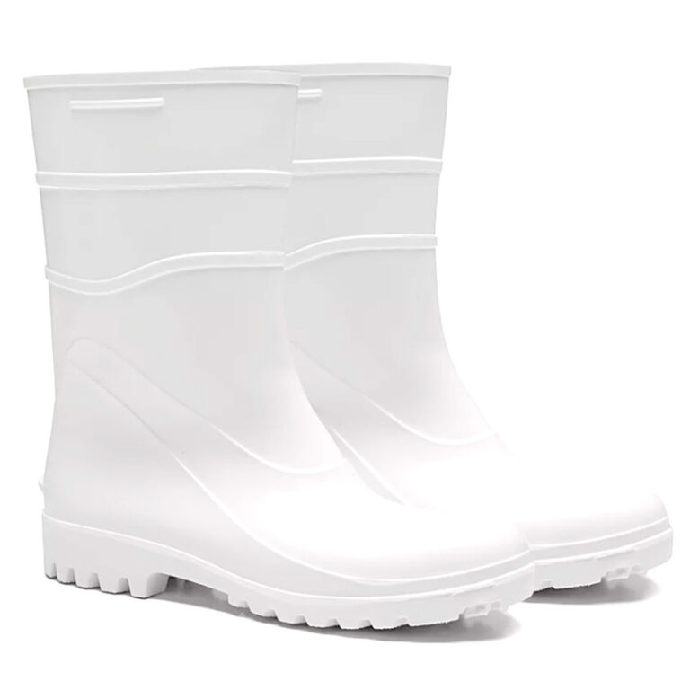Bota Galocha Branca Pvc Limpeza Impermeável Antid