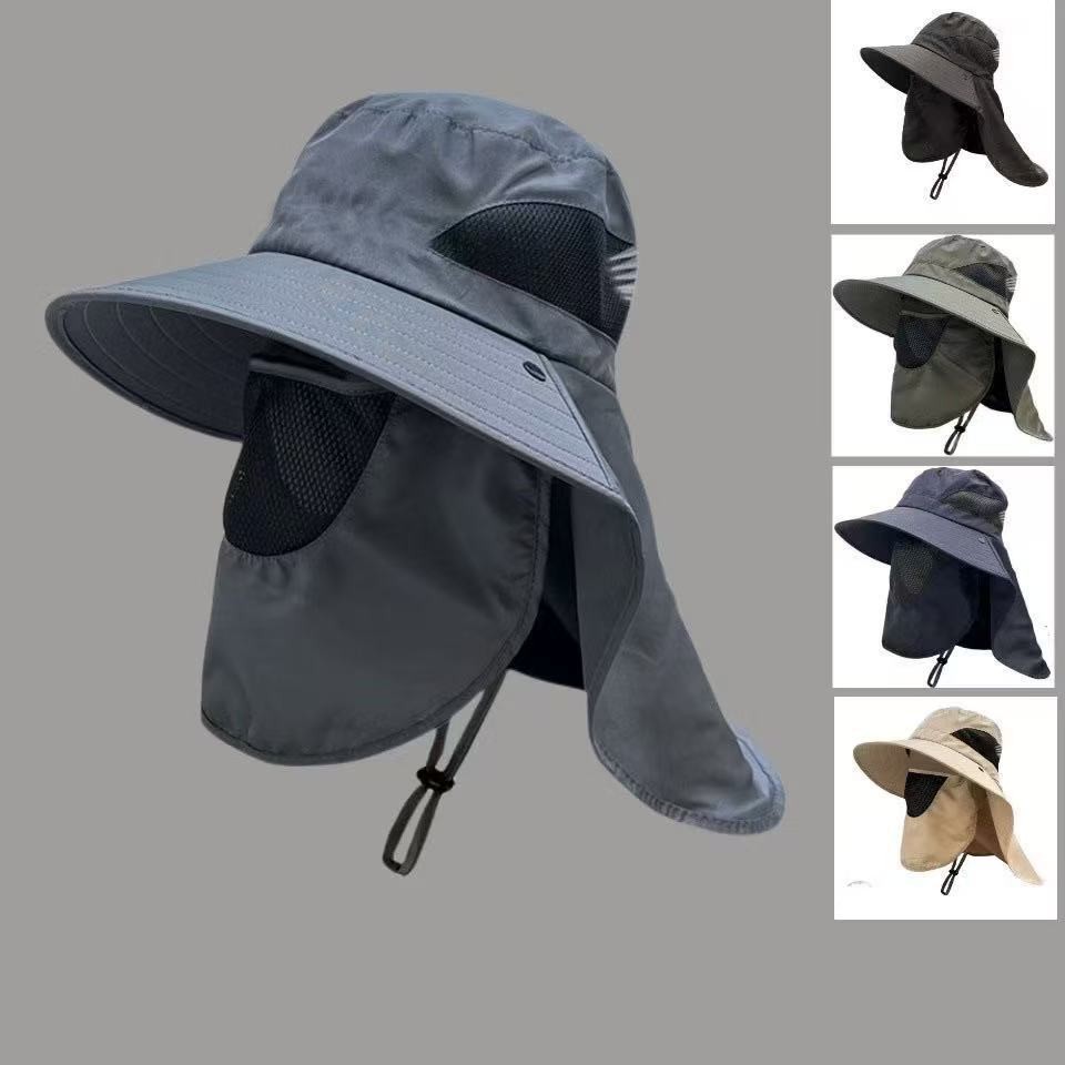 Chapéu De Sol Com Proteção UV De Beirais Grandes Destacáveis Para Homens , Pesca De Verão , Montanhi