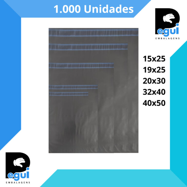 1000 Envelope Segurança Plástico 15×25 19&#