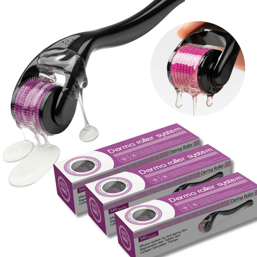 Kit c/ 3 DermaRoller MicroAgulhamento Rolo Agulha System 540 Original Anvisa Preencher Falha Cabelo