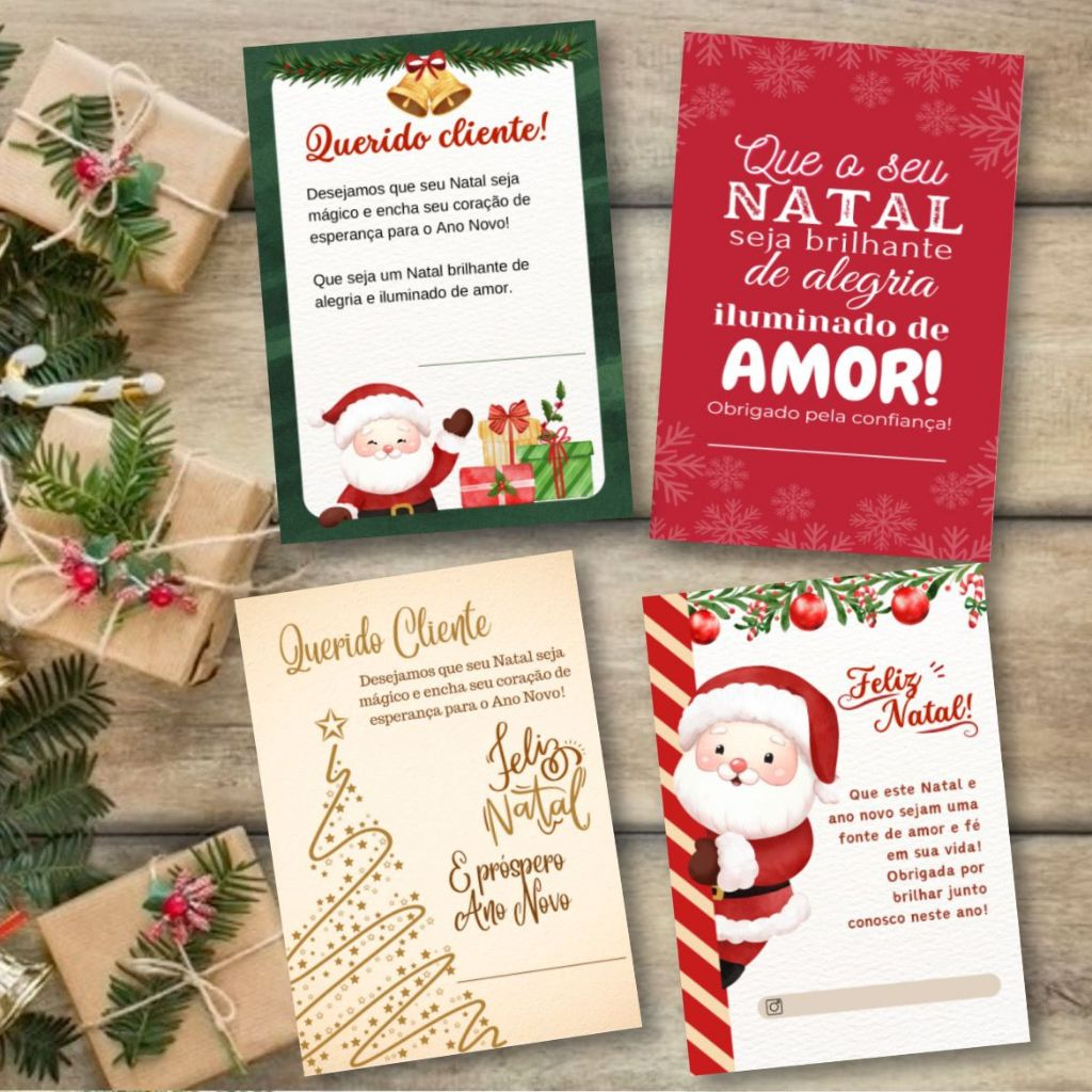 120 unids. Cartão de Agradecimento ao Cliente Natal