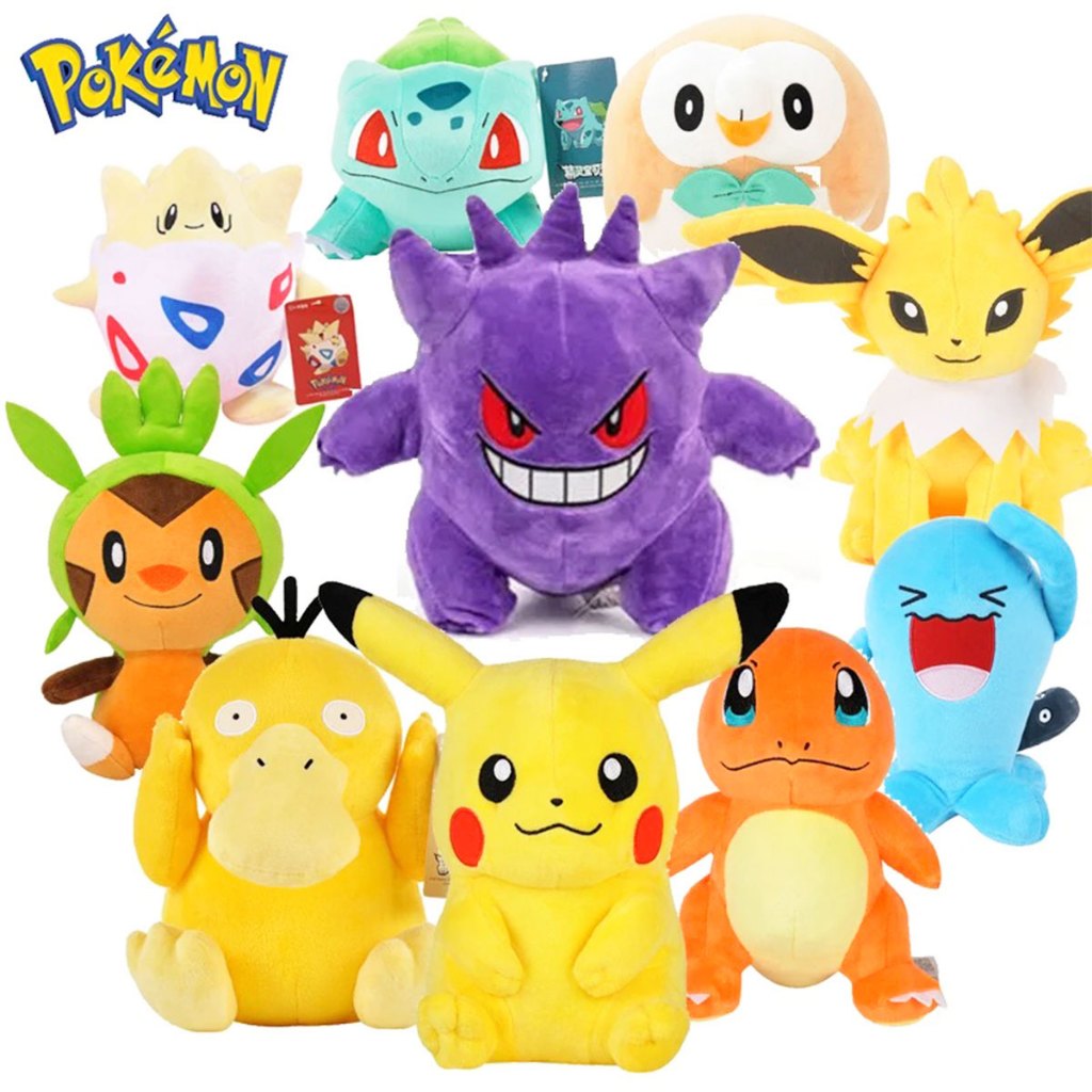 Pelúcia Original Pokemon Pikachu Charizard Gengar Snorlax Charmander Bulbasaur Squirtle Dragonite An