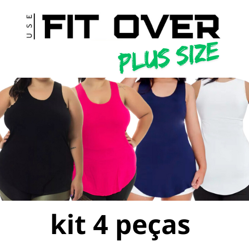Kit 4 camisetas fitness PLUS SIZE – básica 