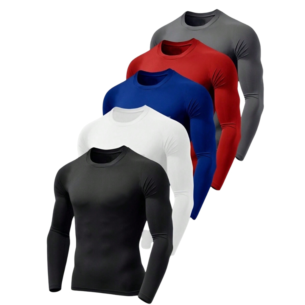 Kit Blusas Térmica Proteção Uv 50+ Segunda Pele Camiseta Masculina Treino Academia Dryfit