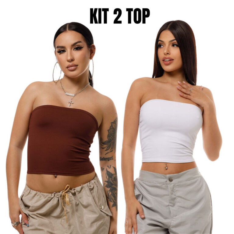 Kit 2 Tube Top Feminino Blusa Tomara Que Caia Supl