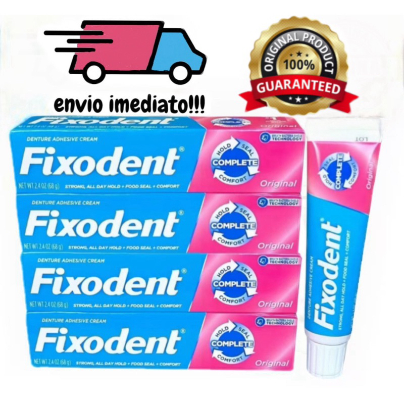 kit de 4 Fixodent Original 68g4 turbo 100% Original Fixador De Prótese Em Gel Sem Glúten