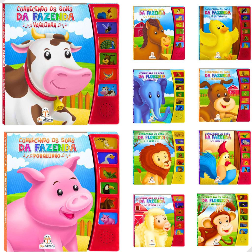 Livro Infantil Com Som Sonoro Conhecendo Os Sons Da Fazenda Animais