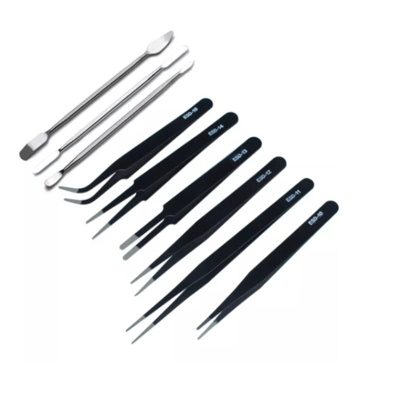 Kit Espátula De Aço + Pinças Antiestática Elet