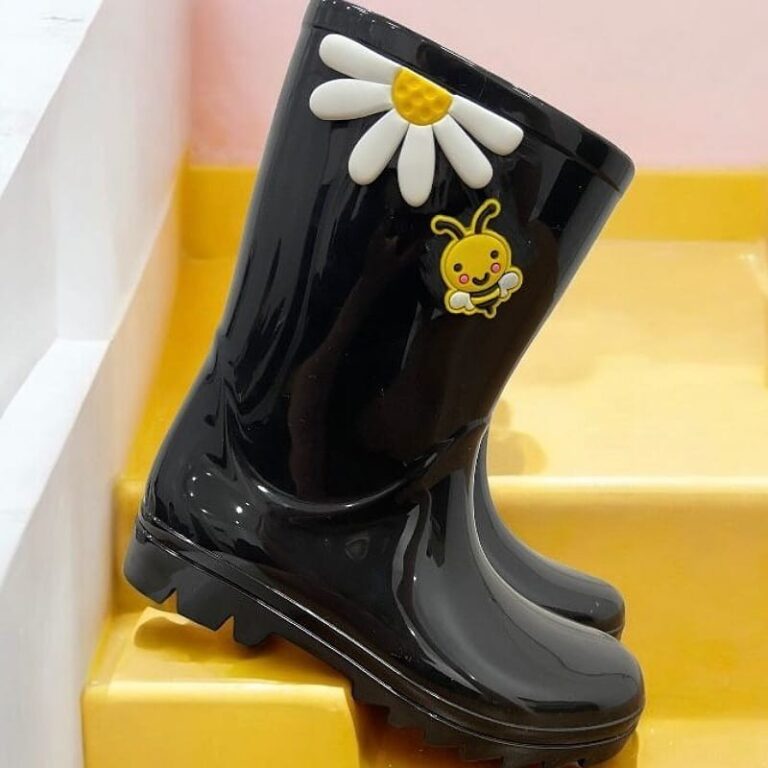 Galocha Infantil Feminina Cano Alto e Baixo Preta 