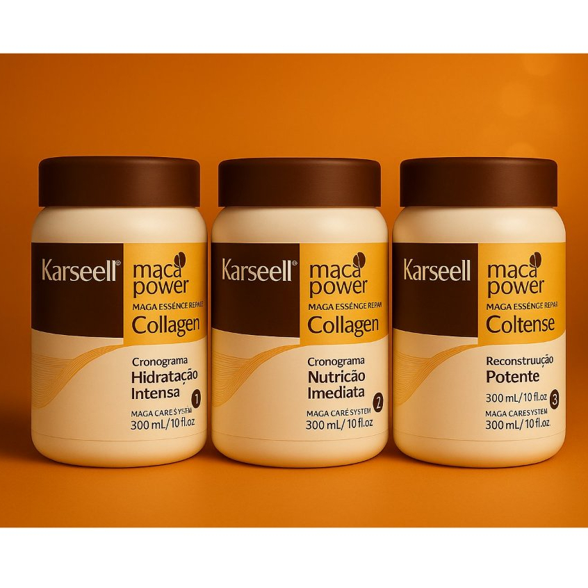 Kit Cronograma Capilar Completo Karseell  3 Máscaras (Hidratação, Nutrição e Reconstrução)