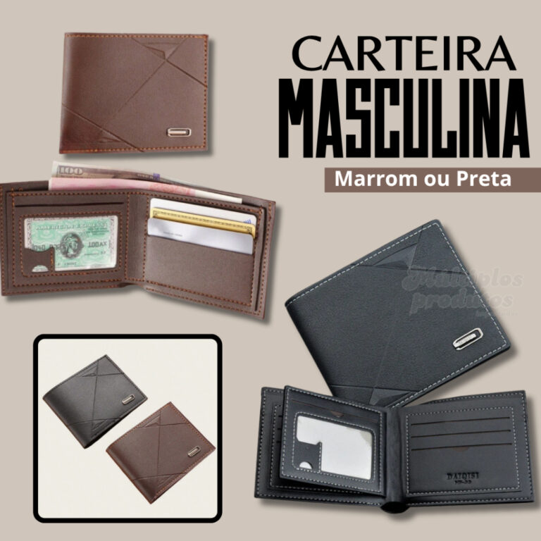 Carteira Masculina Slim Elegante Design Horizontal
