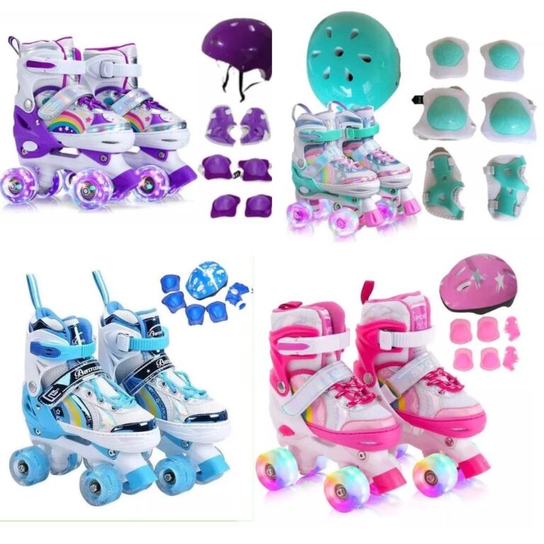 Patins 4 Rodas Infantil Ajustável Arco Íris, Ser