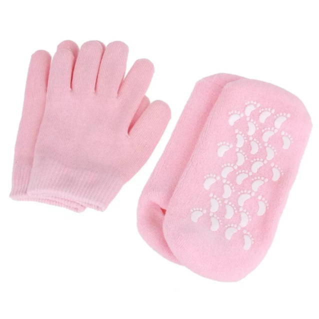 Kit Meias E Luvas Gel De Hidratação Tratamento P